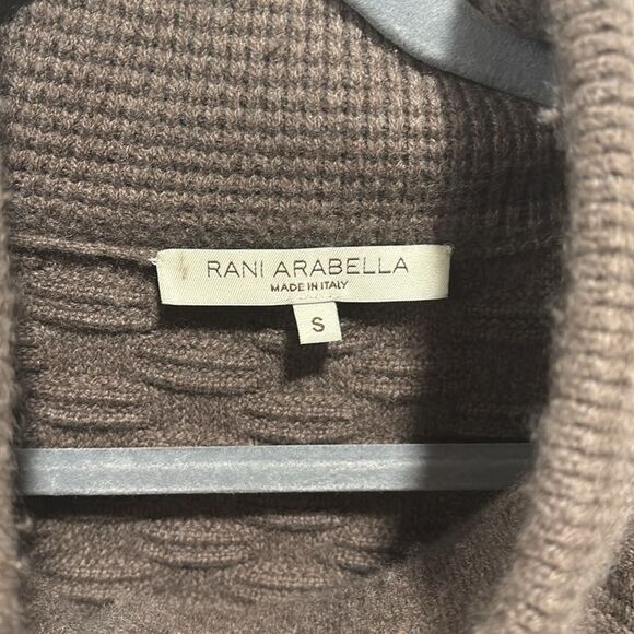 Rani Arabella Brown Cashmere Checkerboard Sweater Jacket - Picture 2 of 9